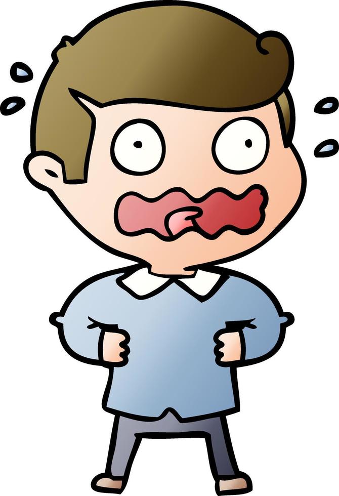 cartoon man totally stressed out vector