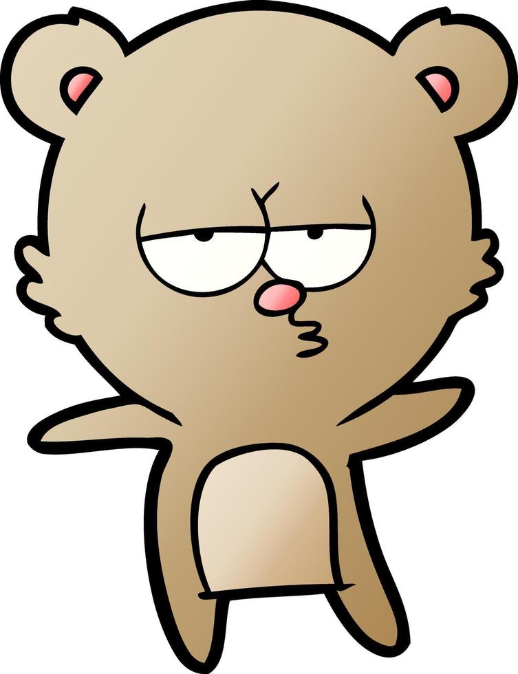 dibujos animados de oso aburrido vector