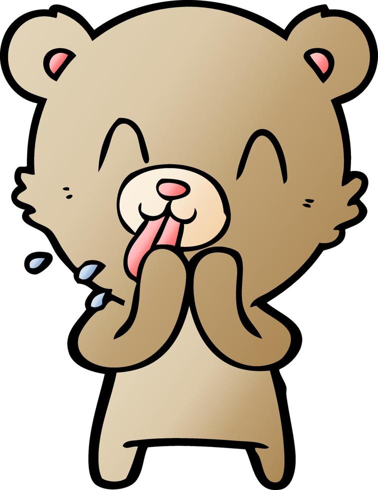 rude cartoon bear vector