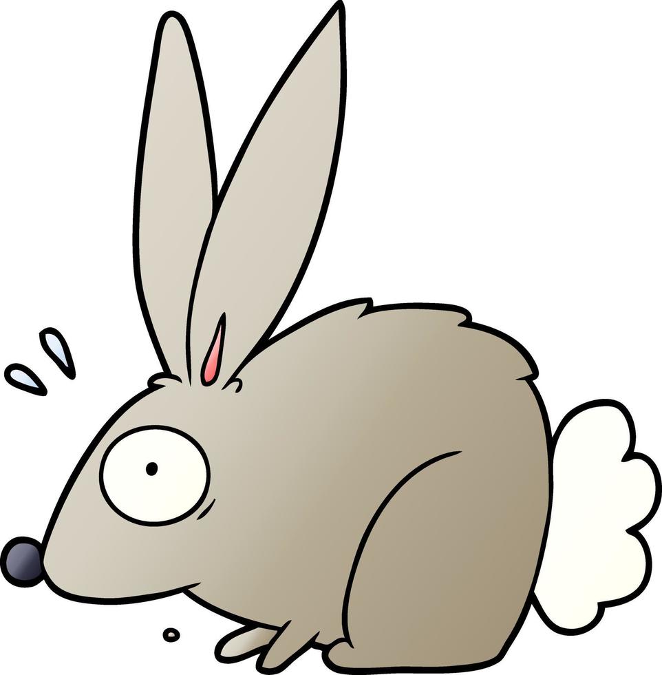 cartoon frightened rabbit vector