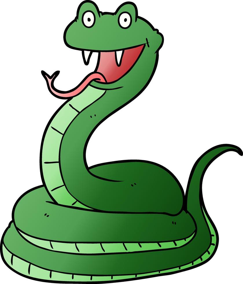 cartoon happy snake vector