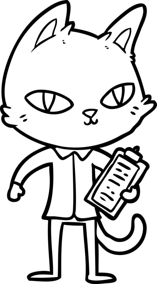 cartoon office cat vector