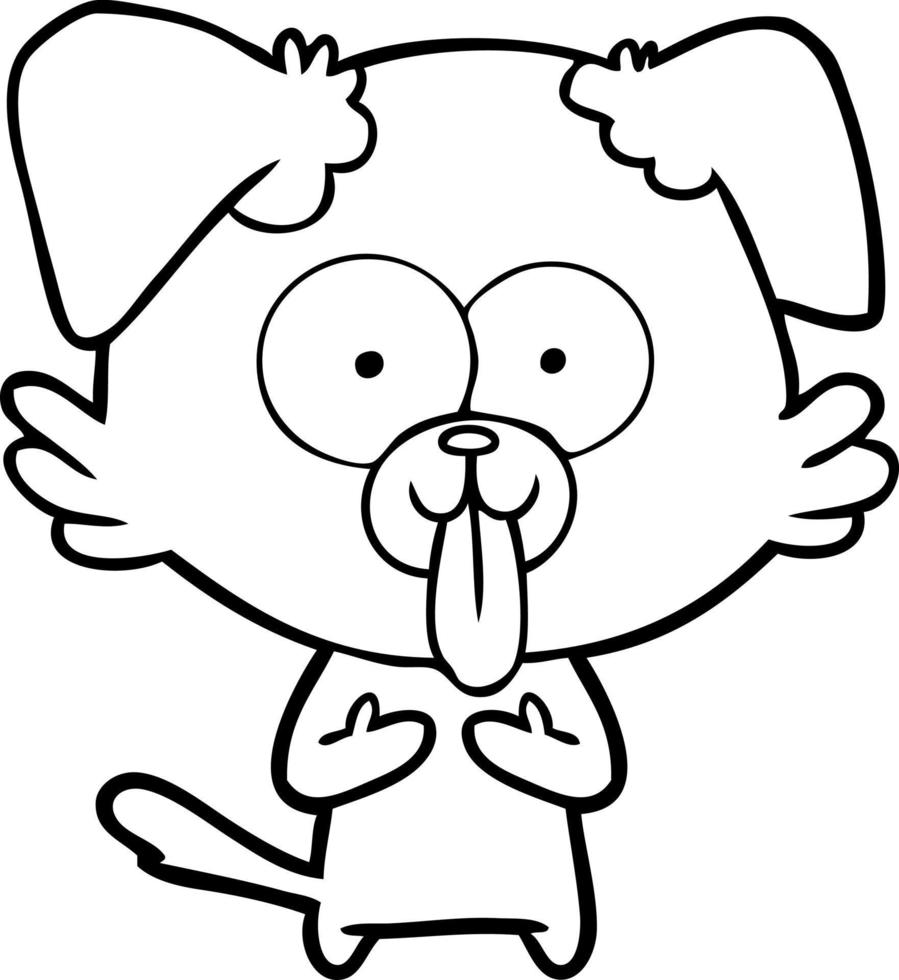 cartoon dog with tongue sticking out vector