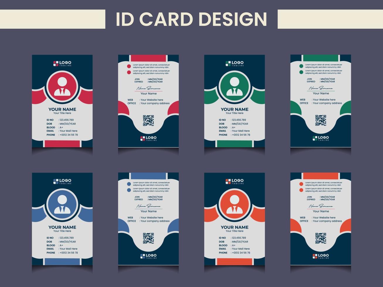 Creative Modern Id Card Design Template vector