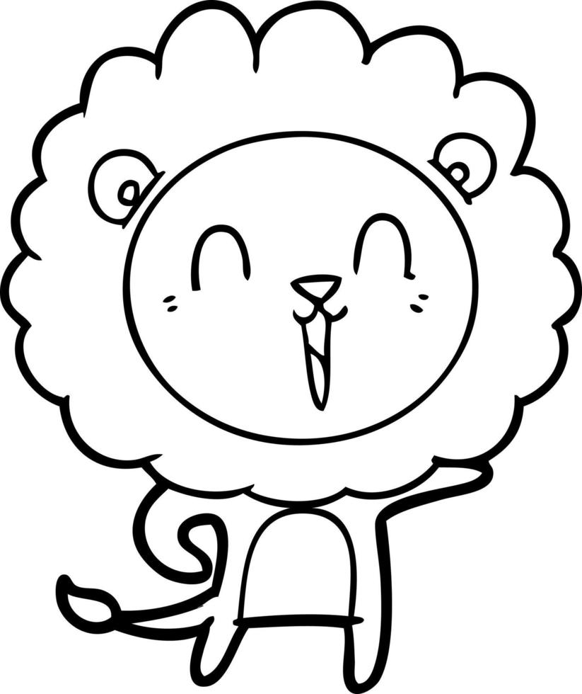 laughing lion cartoon vector