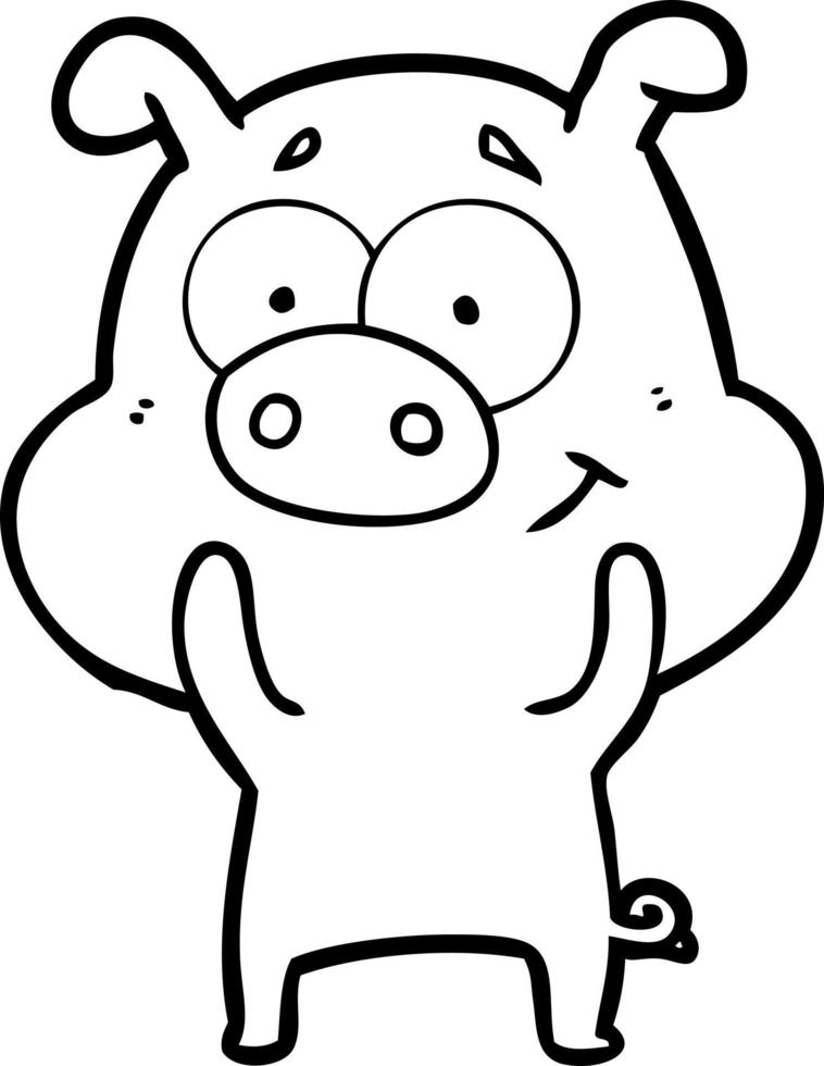 happy cartoon pig vector