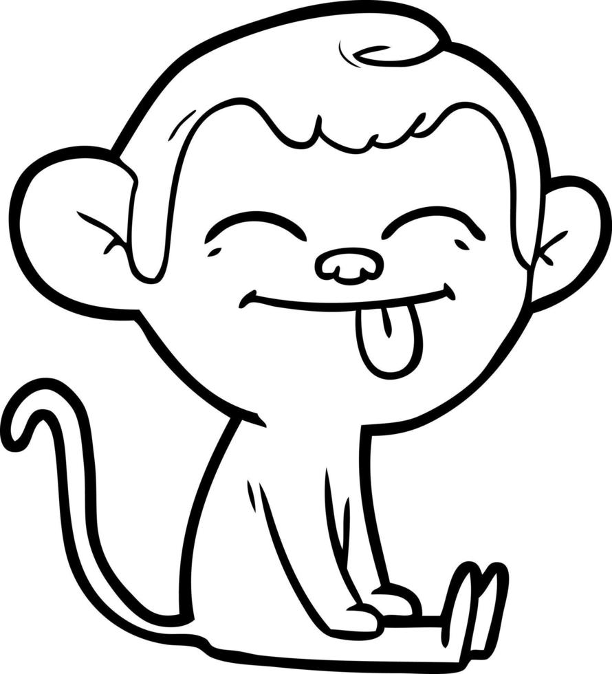 funny cartoon monkey sitting vector
