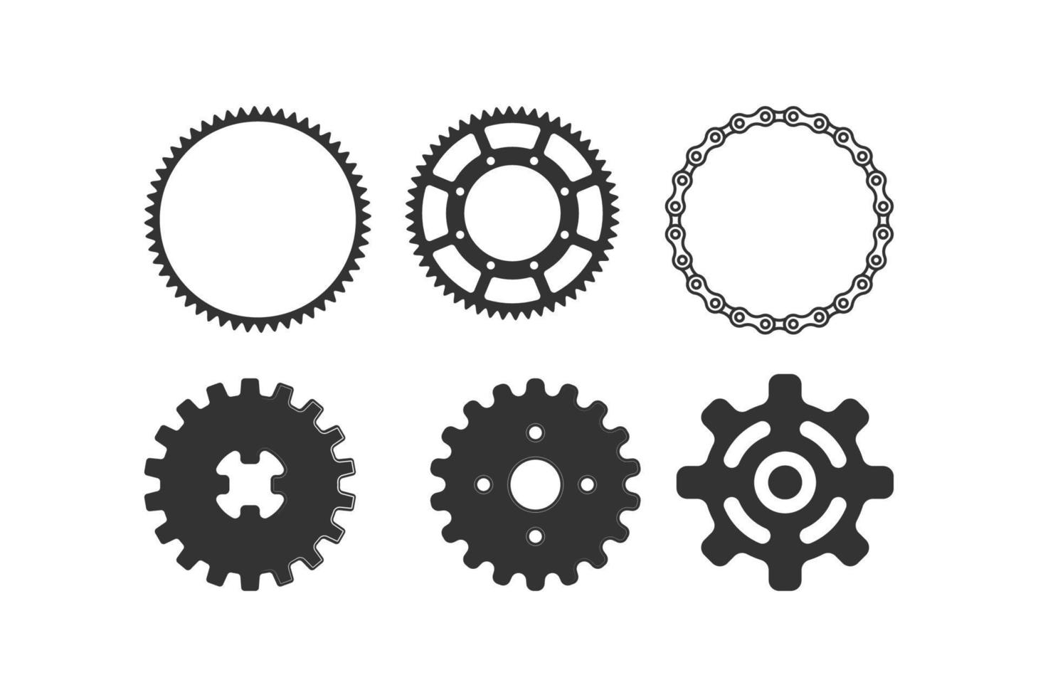 Retro Vintage Gear Cog Chain for Industrial Machine Engine Bike Cycling Garage Illustration Vector