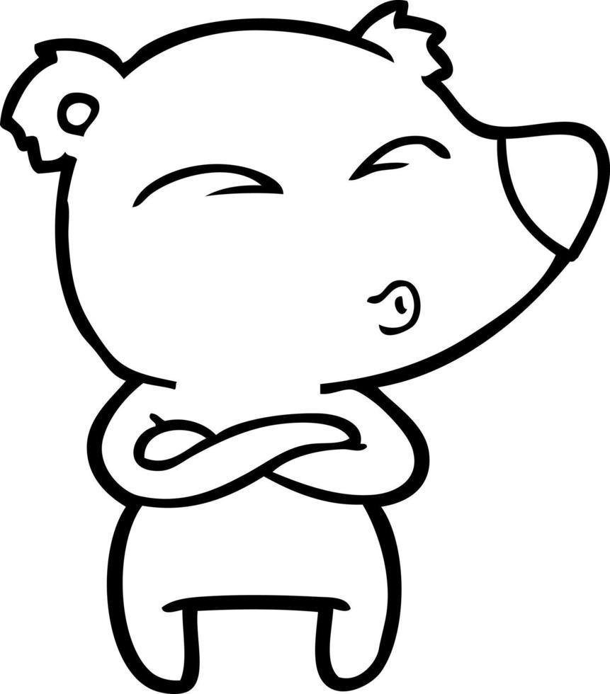 cartoon whistling bear vector