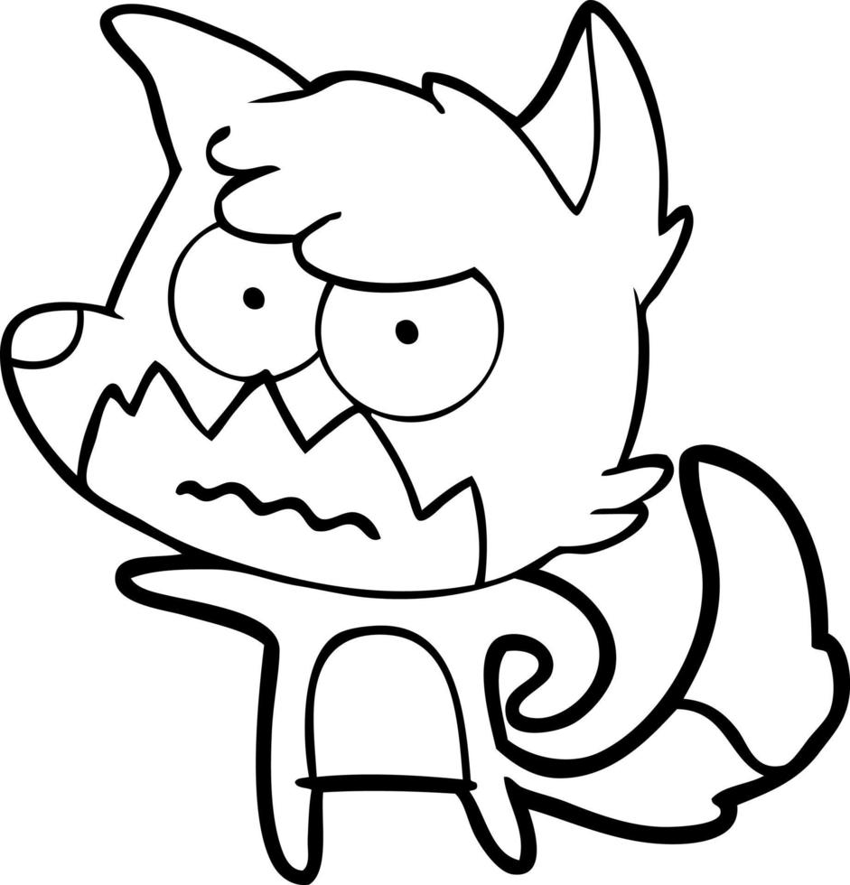 cartoon annoyed fox vector
