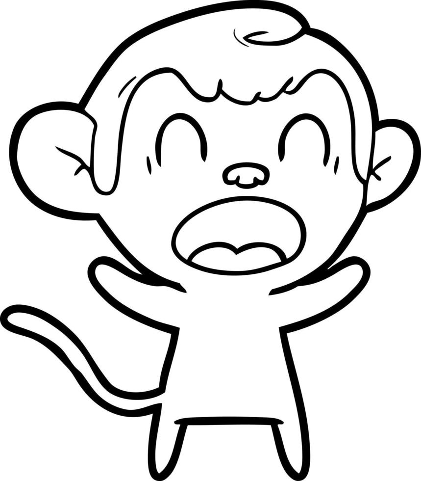 shouting cartoon monkey vector