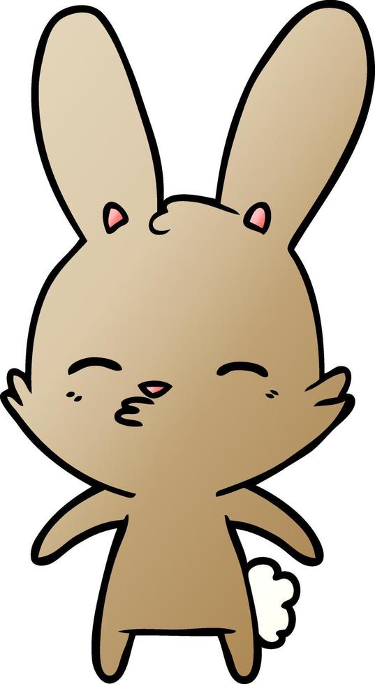 curious bunny cartoon vector