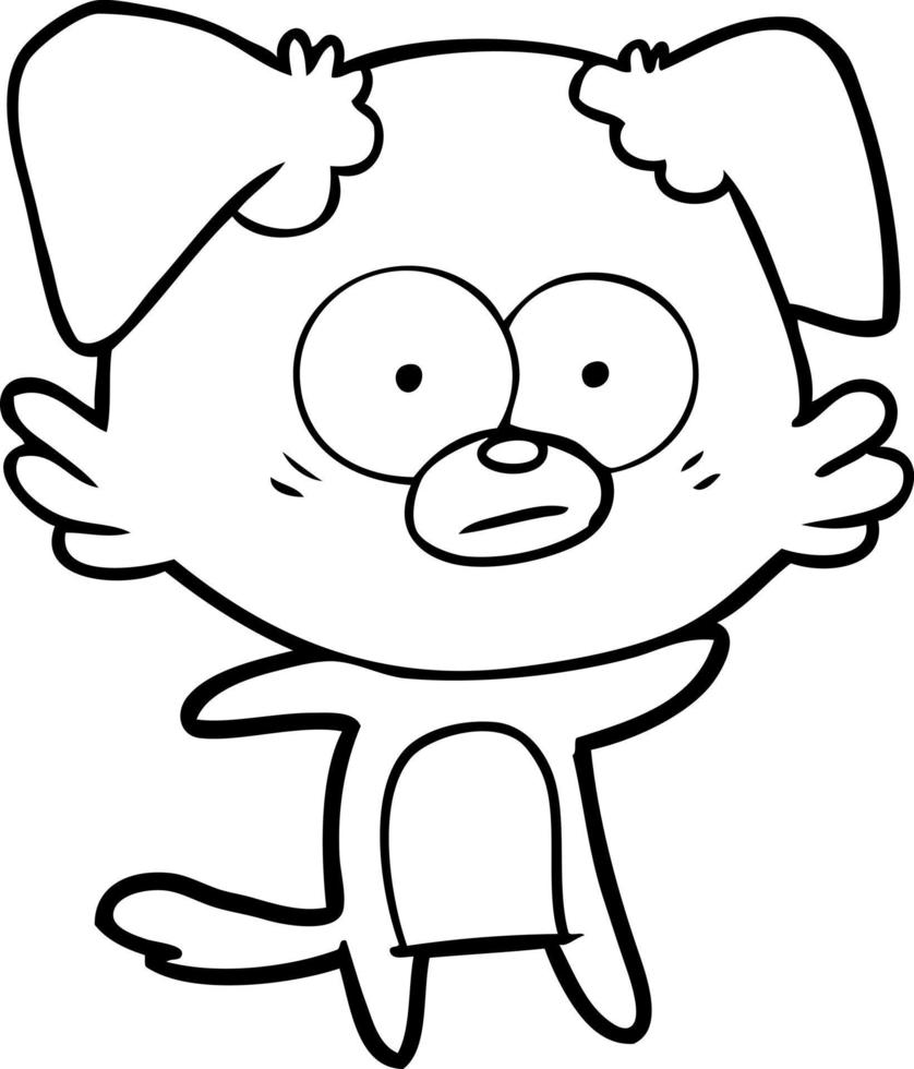 nervous dog cartoon vector