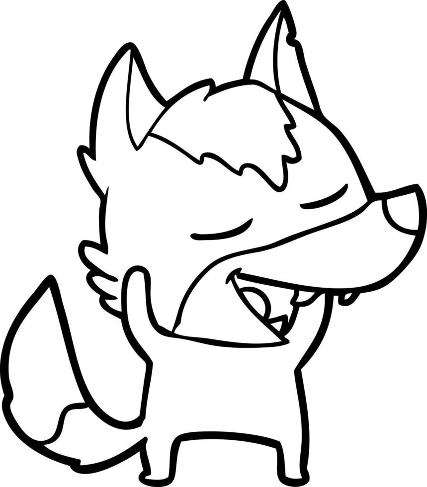 cartoon wolf laughing vector