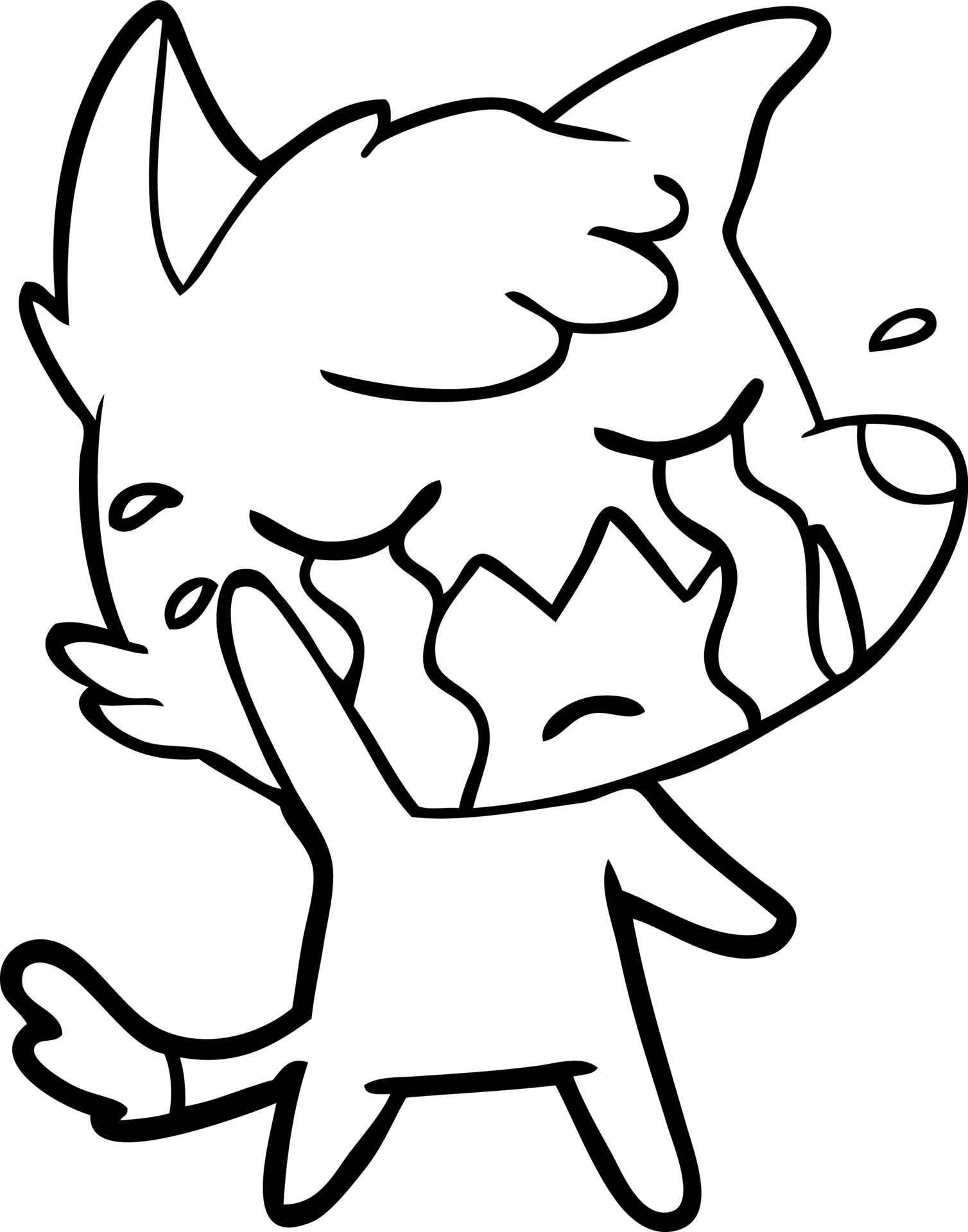 crying waving fox cartoon 12399428 Vector Art at Vecteezy