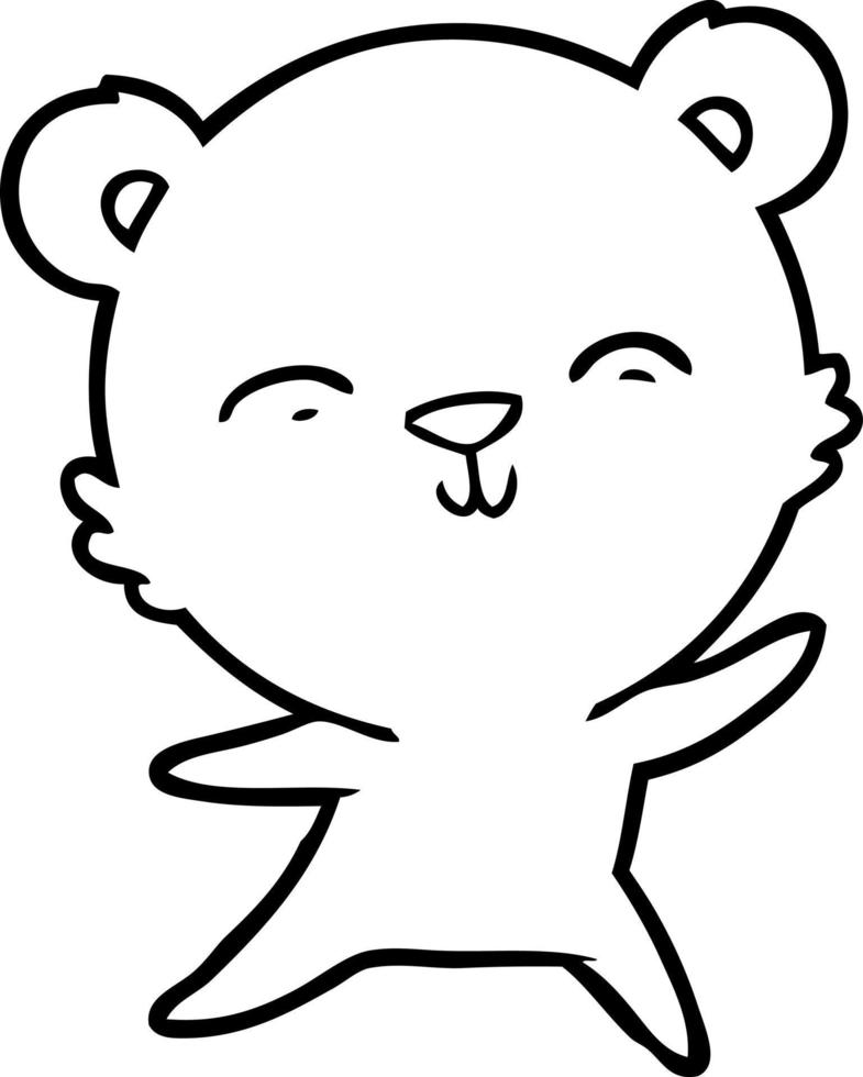 happy cartoon polar bear dancing vector