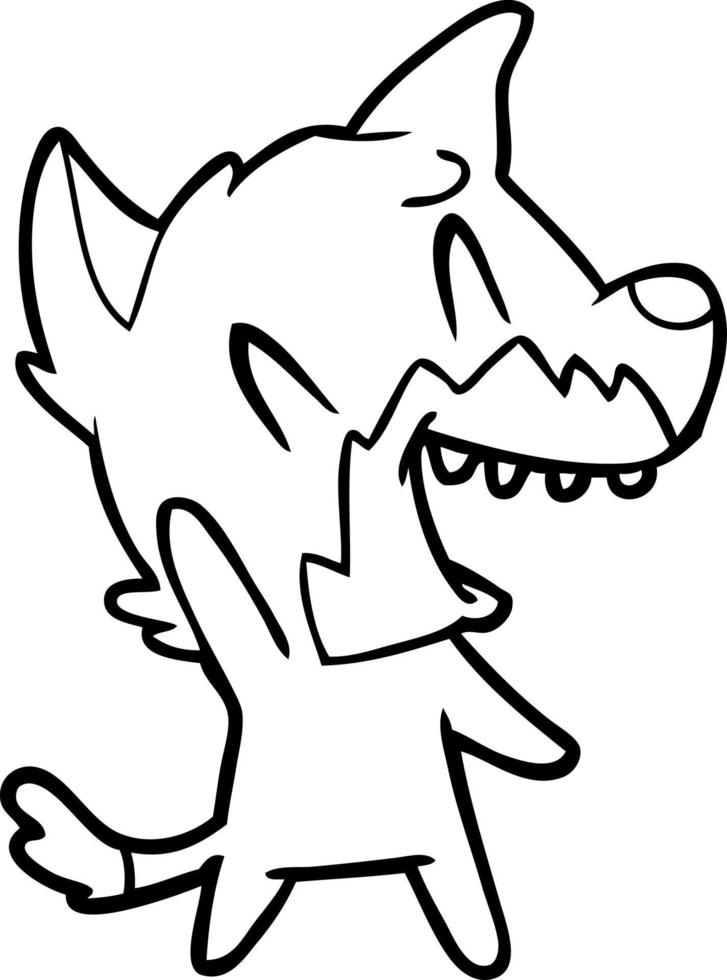 laughing fox cartoon vector