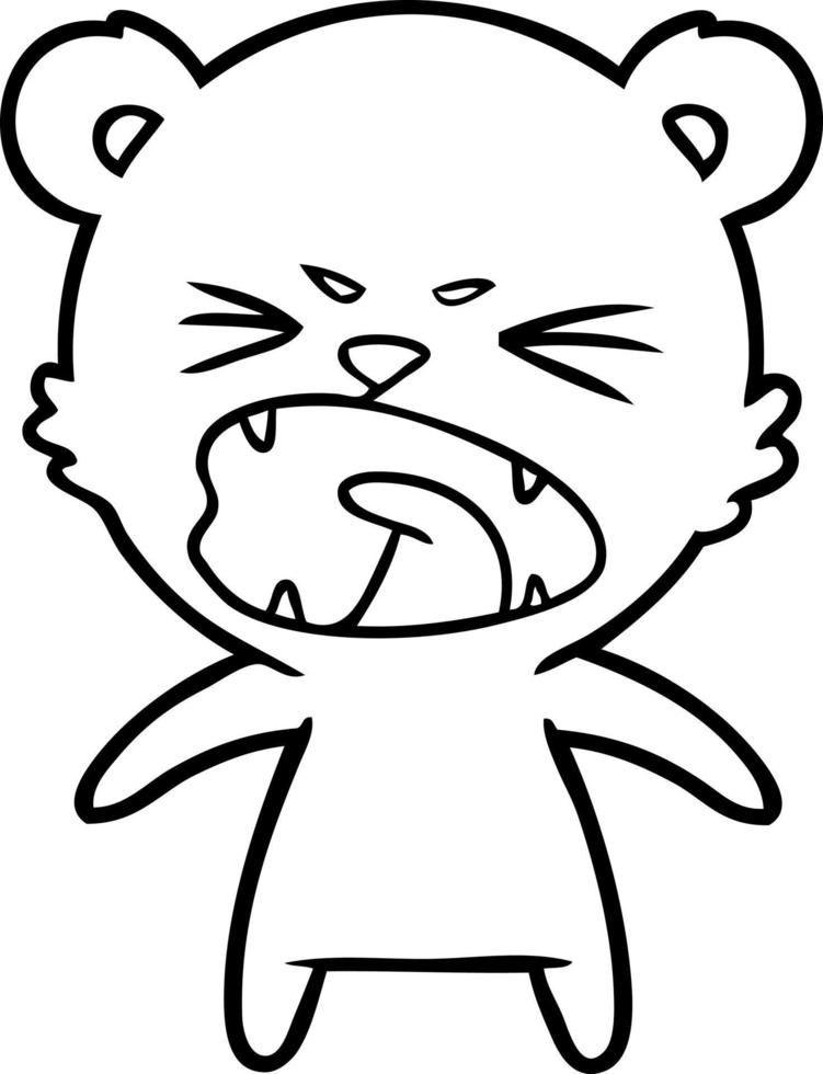 angry cartoon bear vector