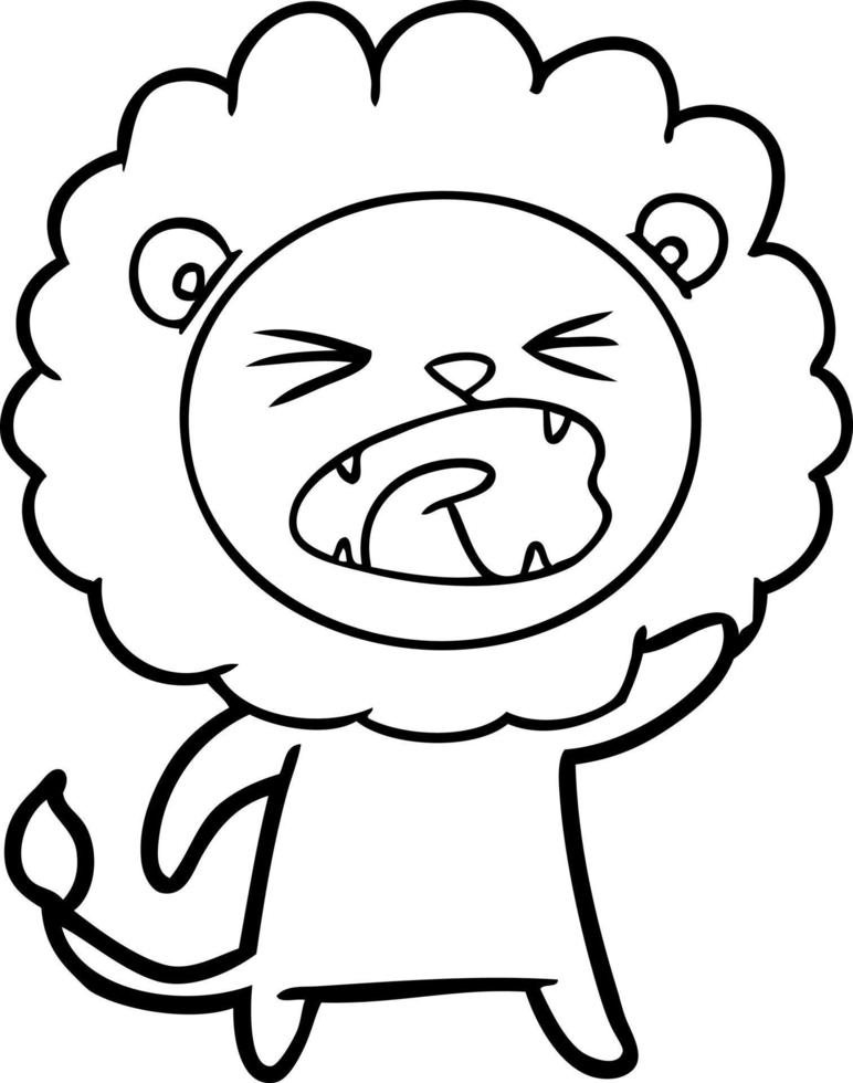 cartoon angry lion vector