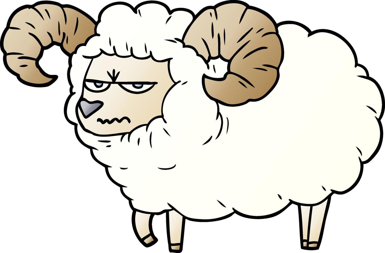 cartoon angry ram vector