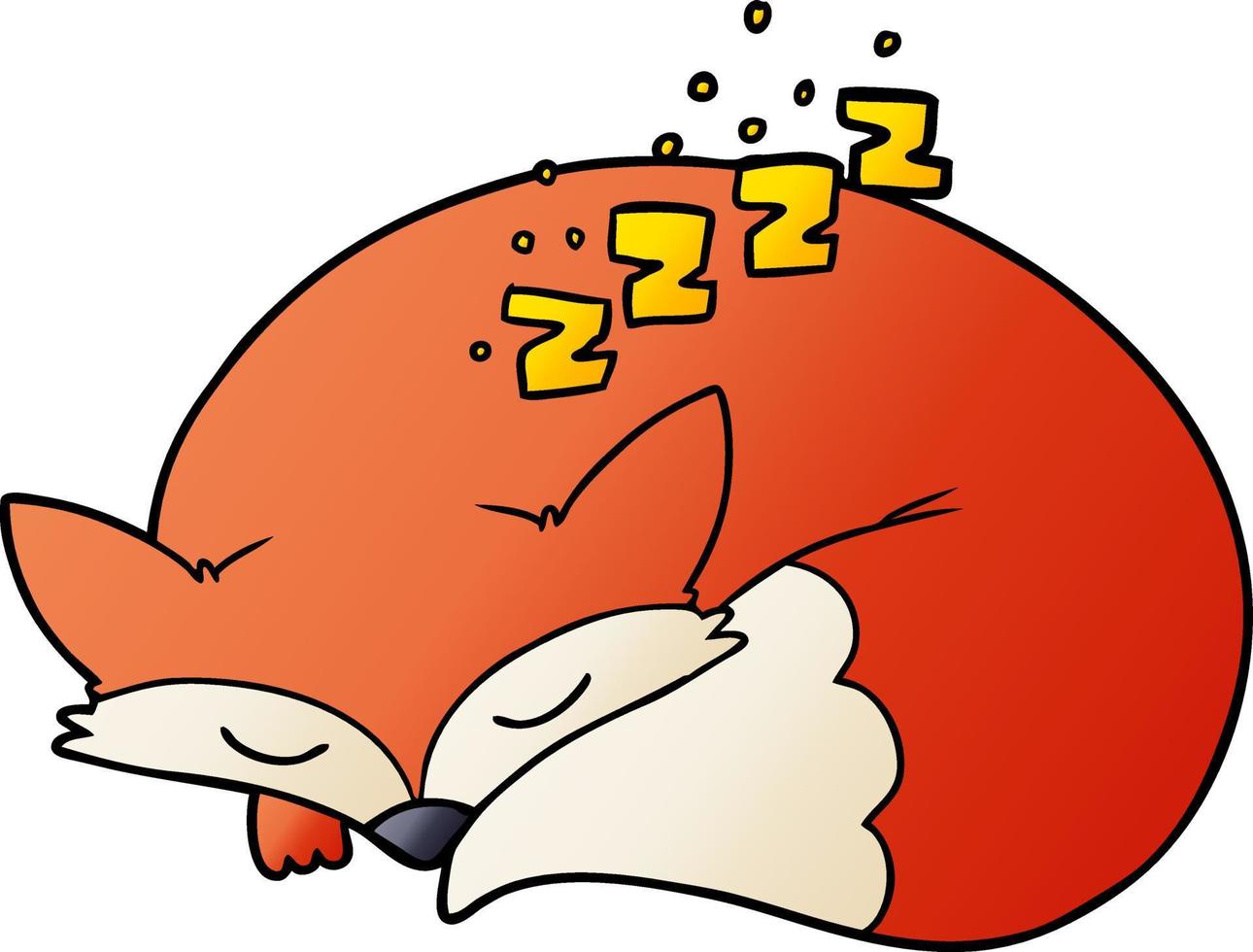 cartoon sleeping fox vector