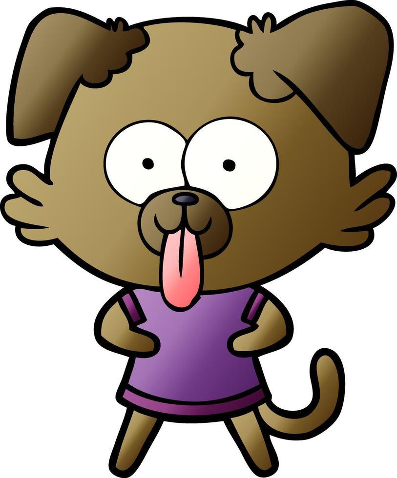 cartoon dog with tongue sticking out vector