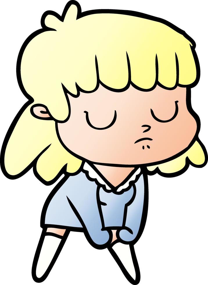 cartoon indifferent woman vector