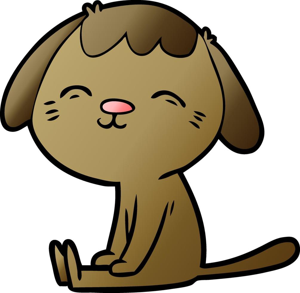 happy cartoon dog sitting vector