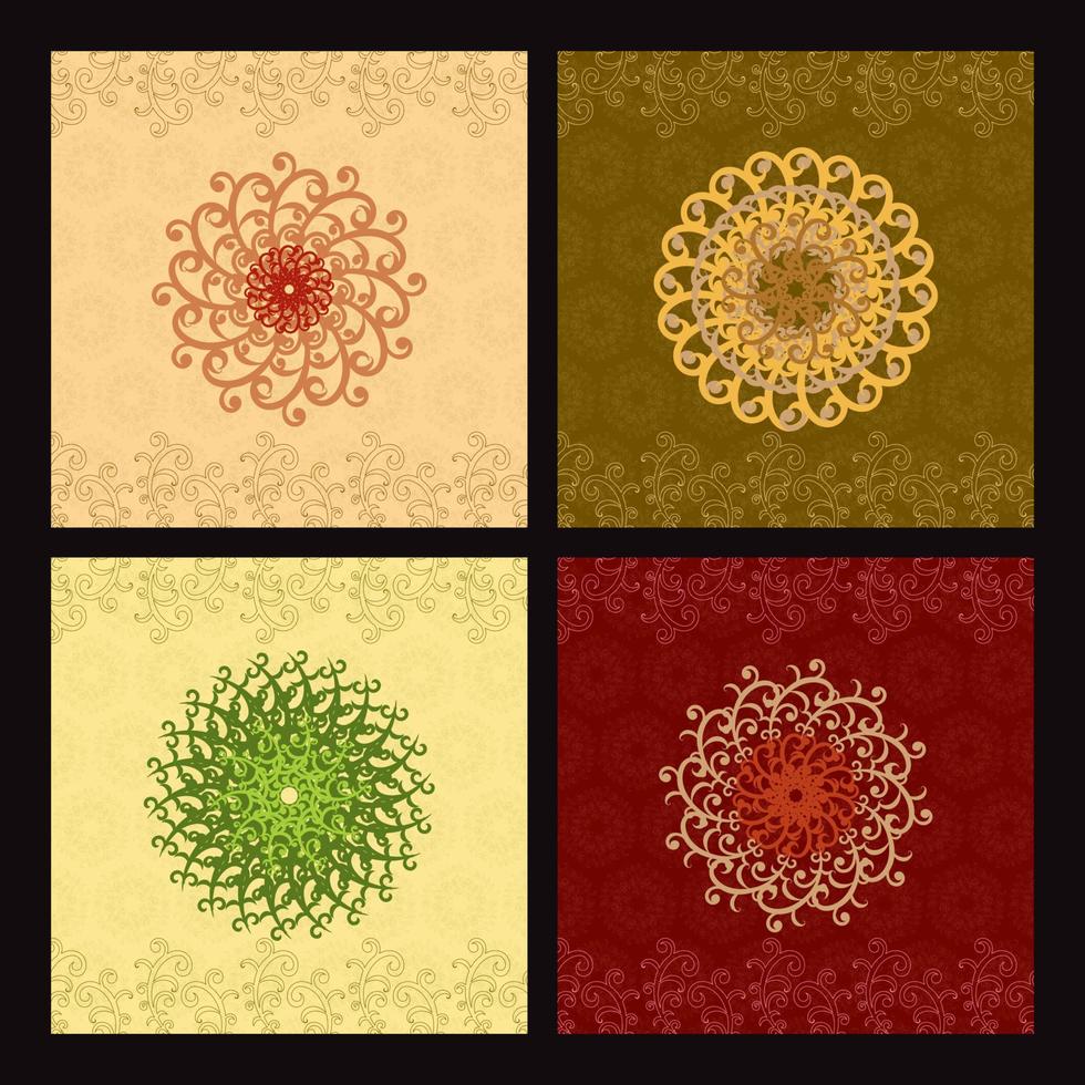 establecer mandalas. patrón de adorno redondo vector