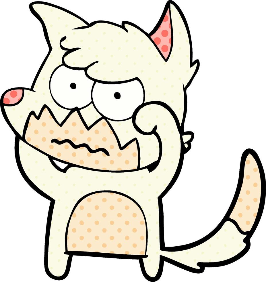 cartoon annoyed fox vector