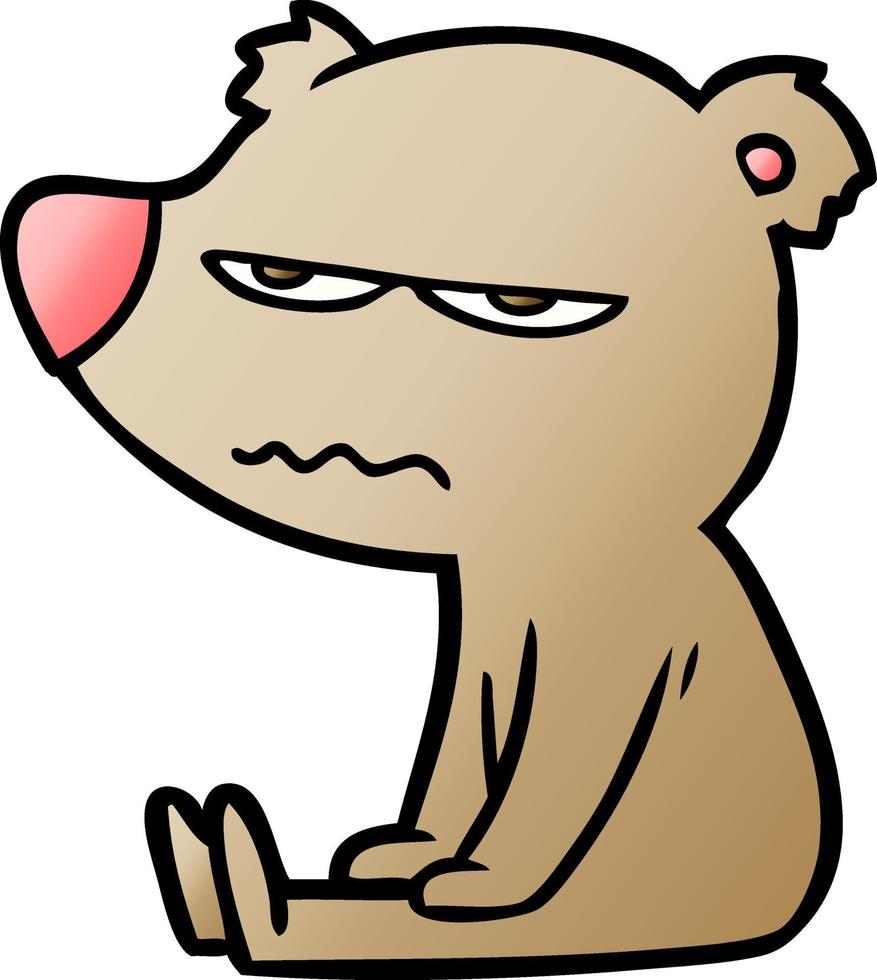 angry bear cartoon sitting vector