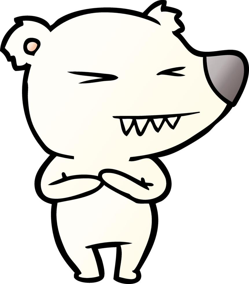 angry polar bear cartoon vector