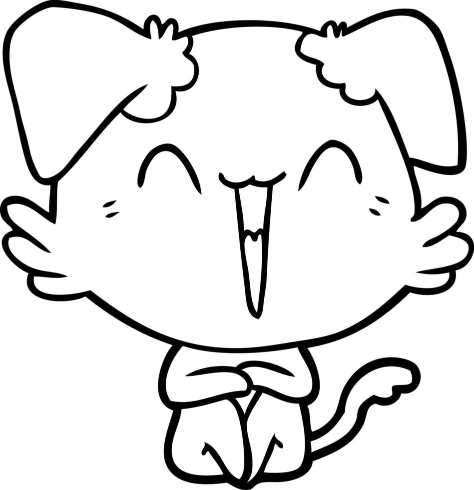 happy little dog cartoon vector