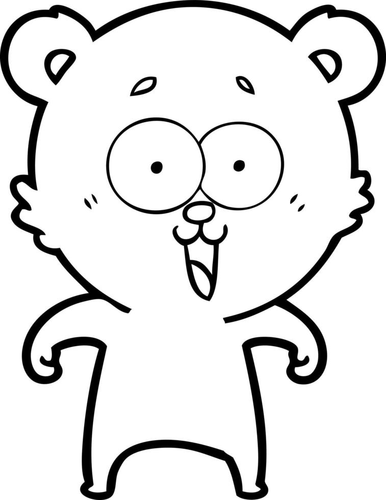 laughing teddy  bear cartoon vector