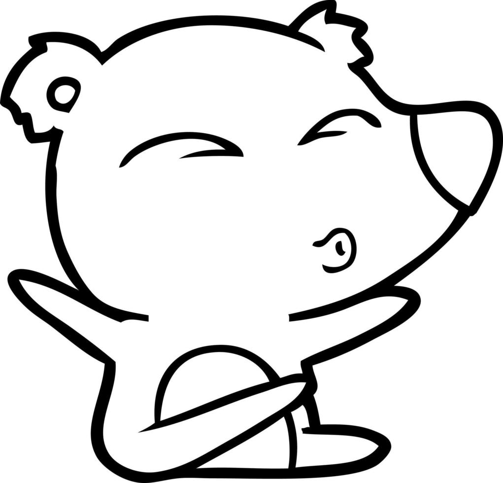 cartoon whistling bear vector
