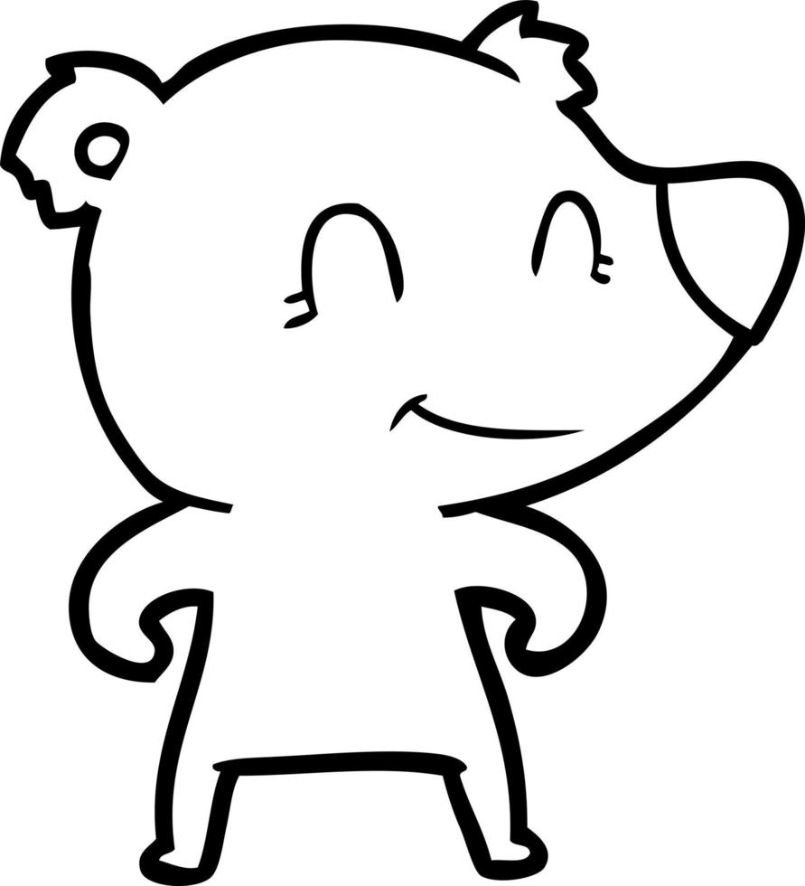smiling bear cartoon vector