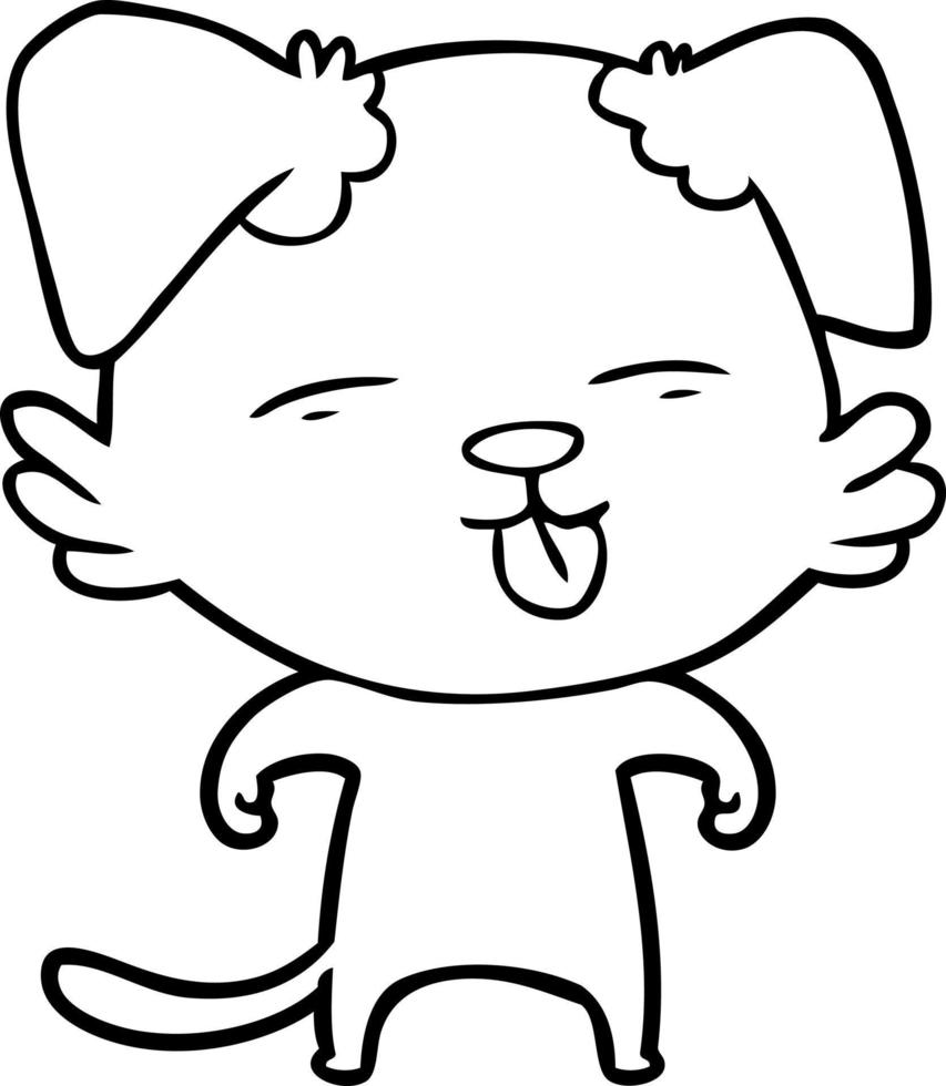 cartoon dog sticking out tongue vector