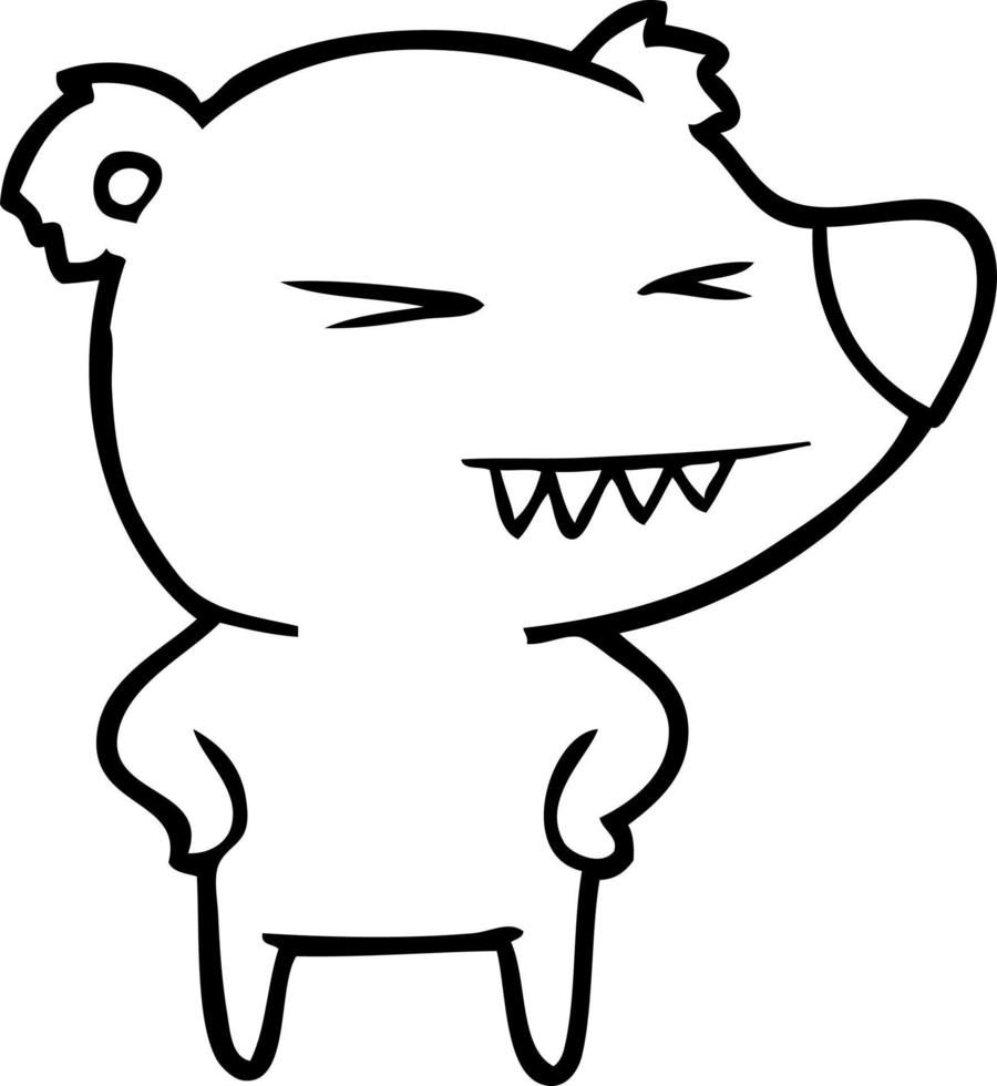 angry bear cartoon with hands on hips vector