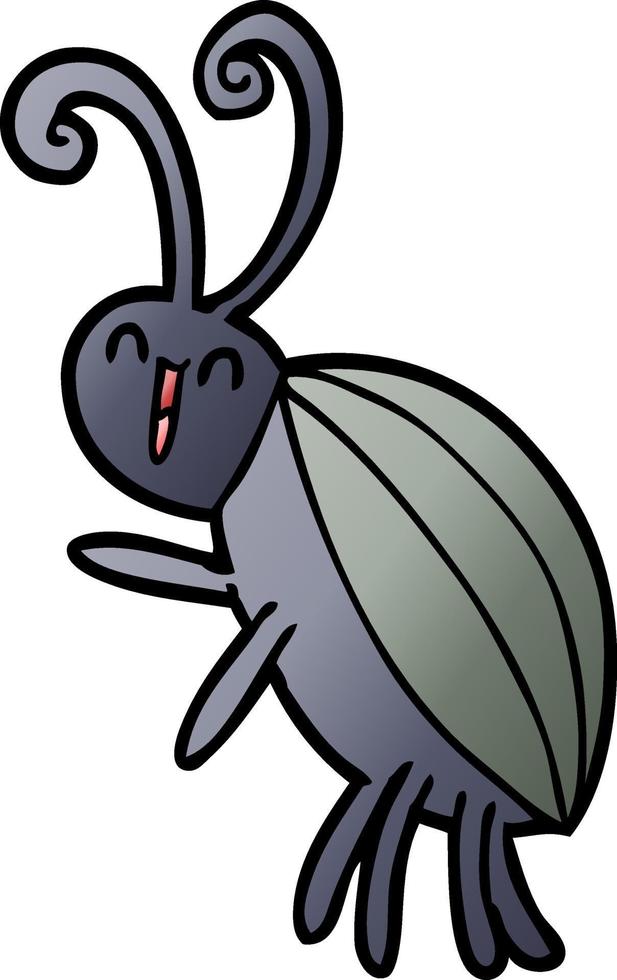 cartoon happy beetle vector