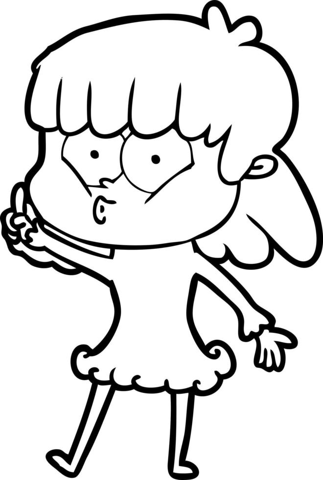 cartoon whistling girl vector