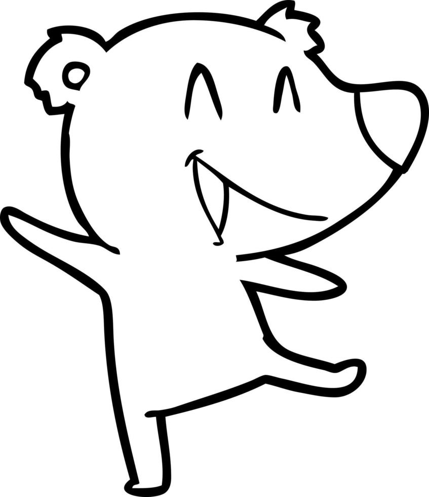 laughing bear cartoon vector