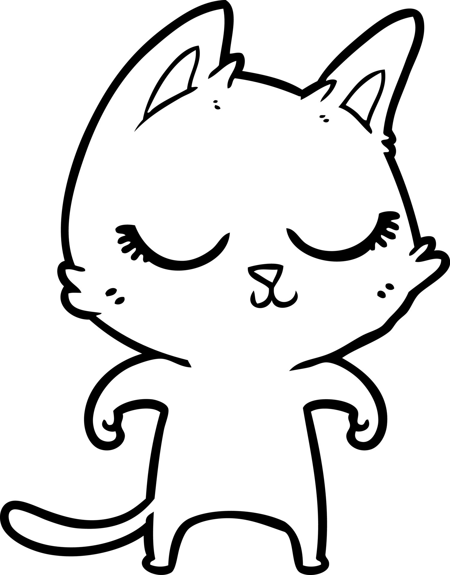 calm cartoon cat 12400349 Vector Art at Vecteezy