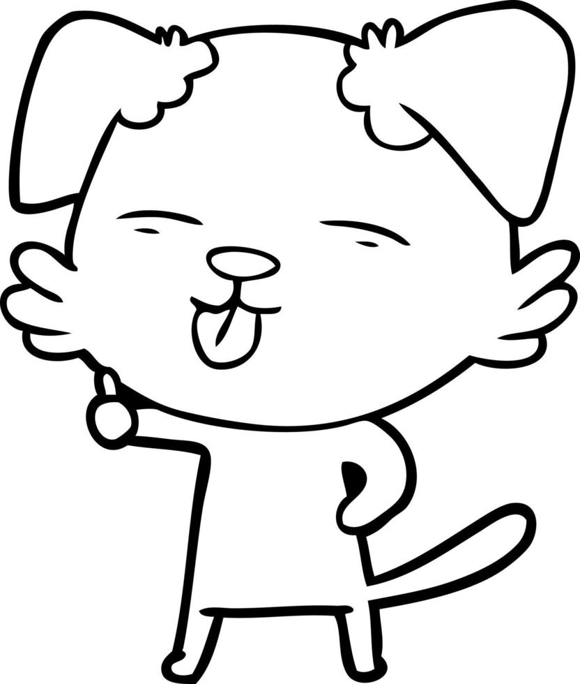 cartoon dog sticking out tongue vector