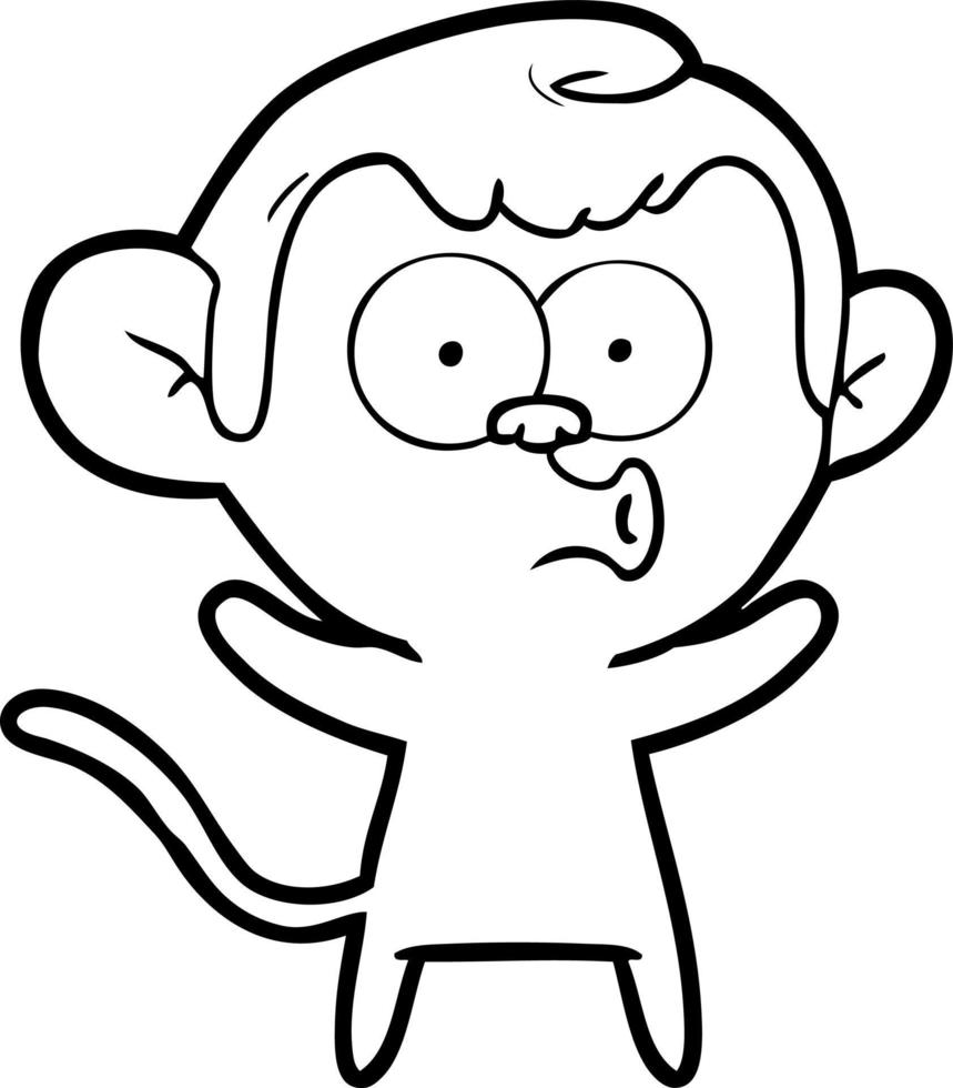 cartoon surprised monkey vector