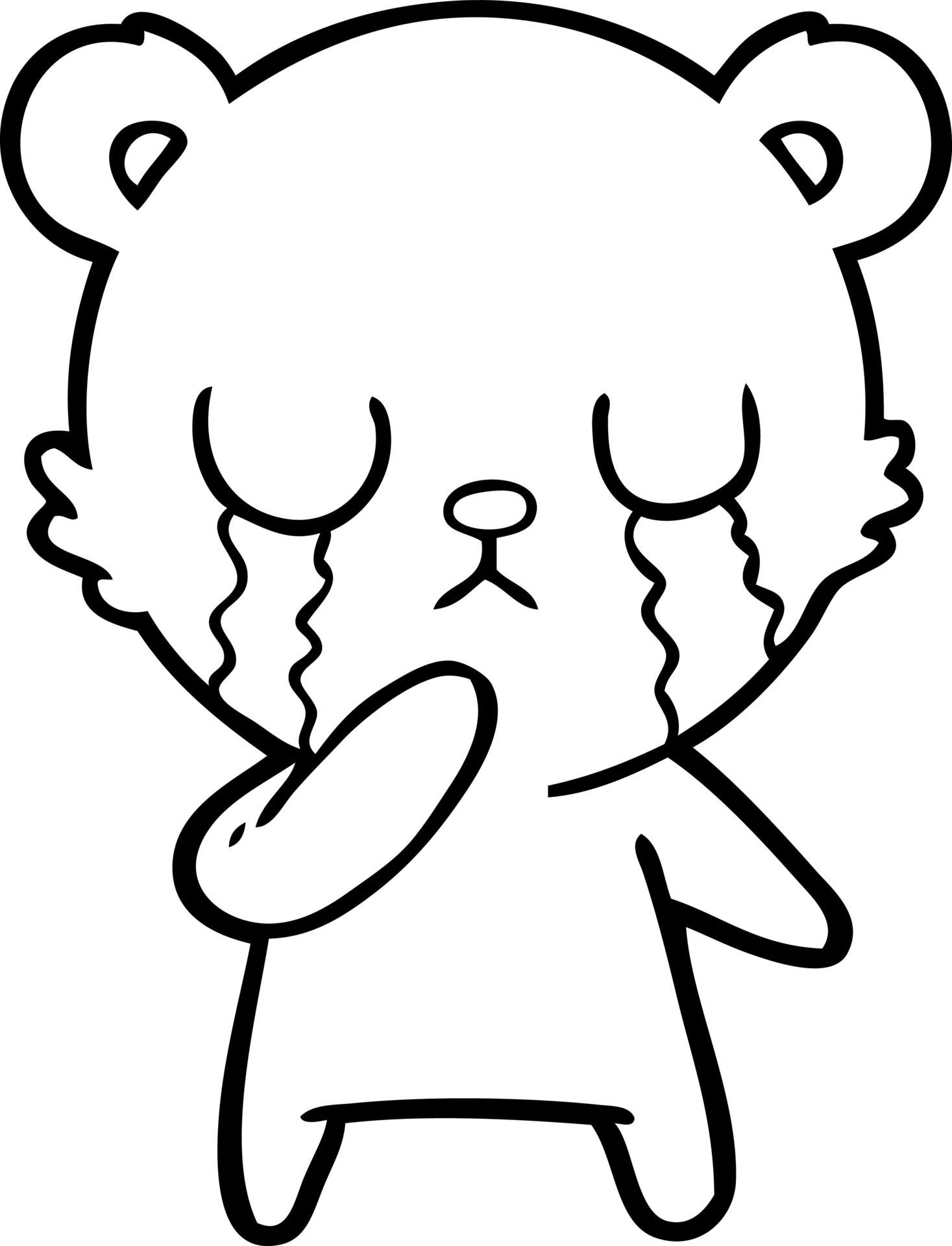 crying polar bear cartoon 12400526 Vector Art at Vecteezy