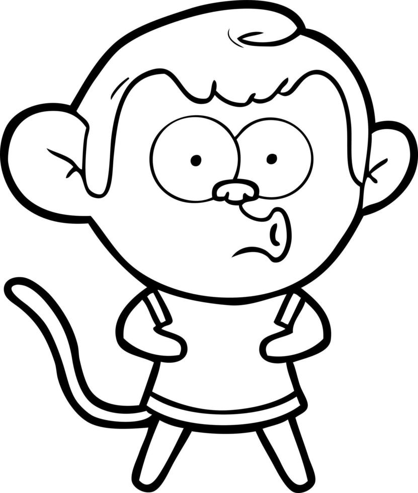 cartoon surprised monkey vector