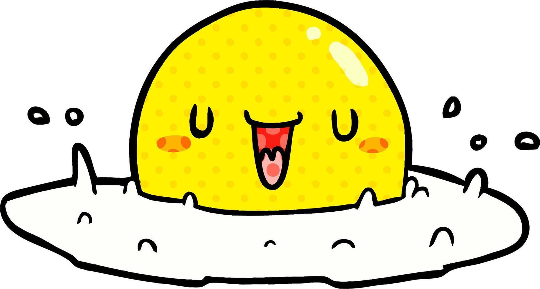 cartoon happy egg vector