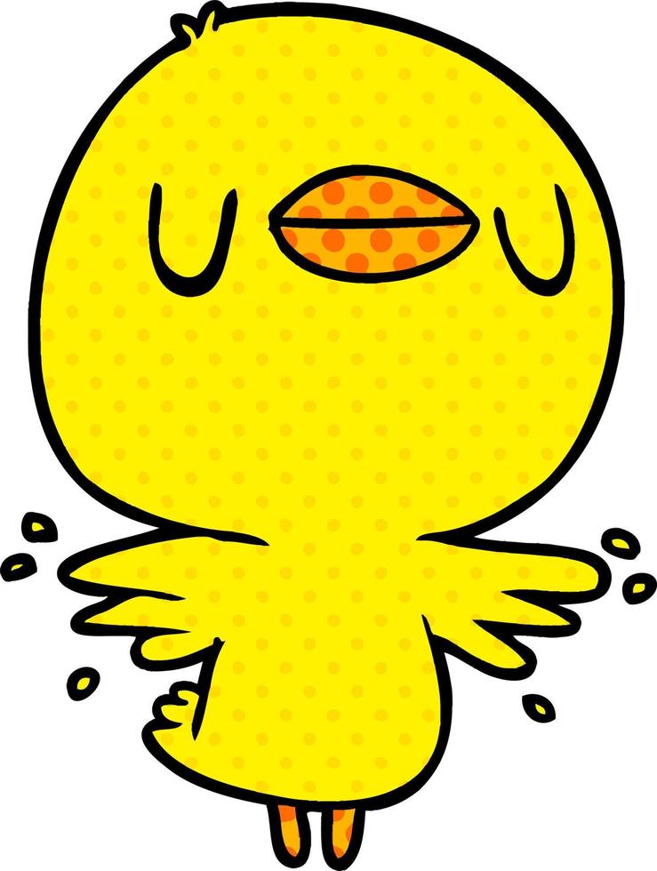 cute cartoon chick flapping wings vector