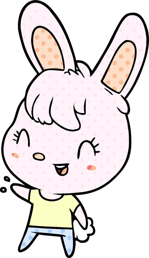 cute cartoon rabbit vector