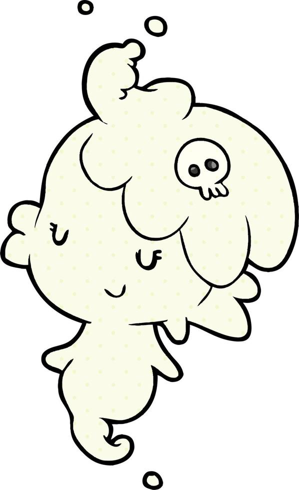 cute cartoon ghost girl vector